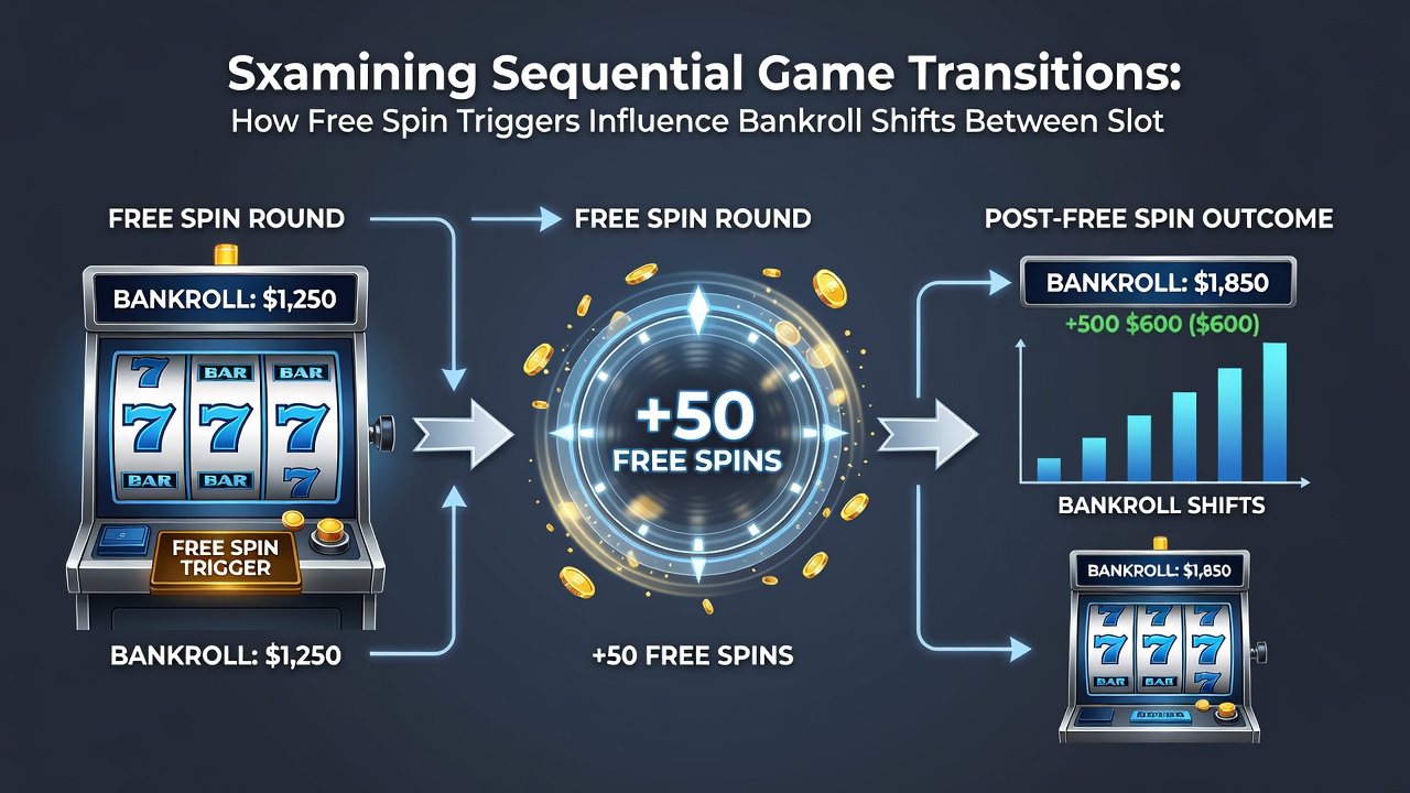 Casino floor layout illustrating player movement paths between slot banks and live gaming tables with overlaid bankroll indicators