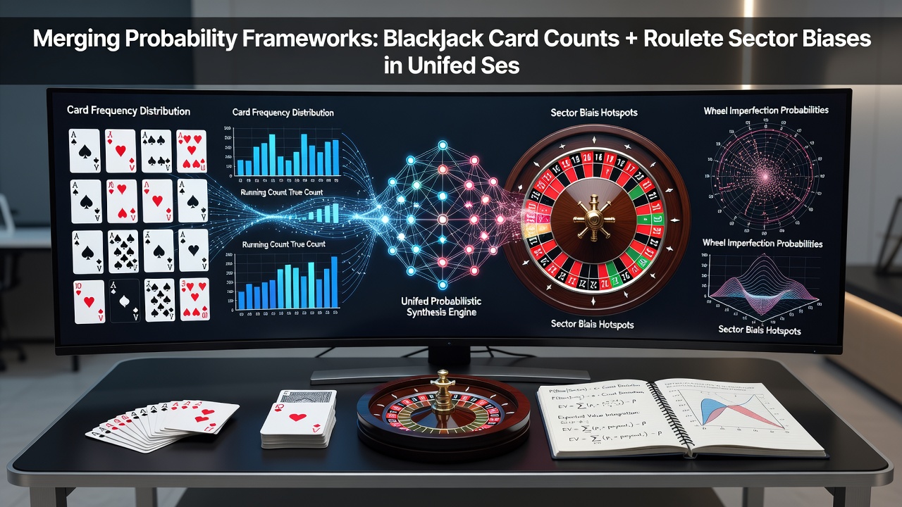 Flowchart illustrating session planning steps that merge blackjack counts with roulette bias data