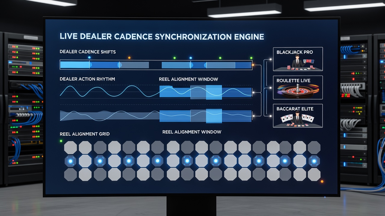 Screenshot of software interface displaying live dealer cadence data overlaid on slot reel timing controls