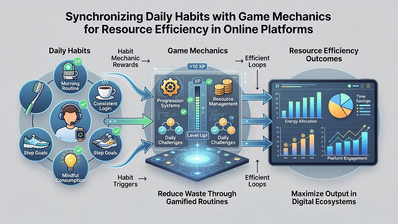 Users interacting with synchronized habit and resource tracking interface on mobile devices