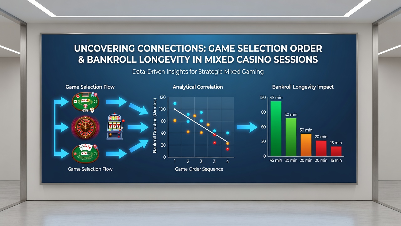 Detailed view of casino players switching between table games and slot machines while tracking bankroll status